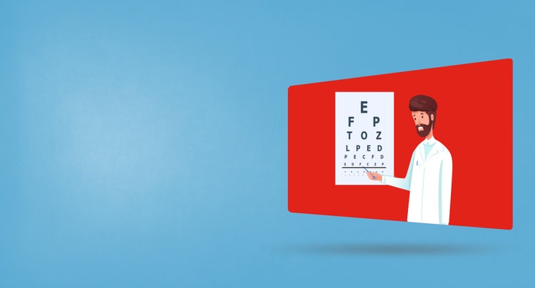 Illustration of an eye doctor