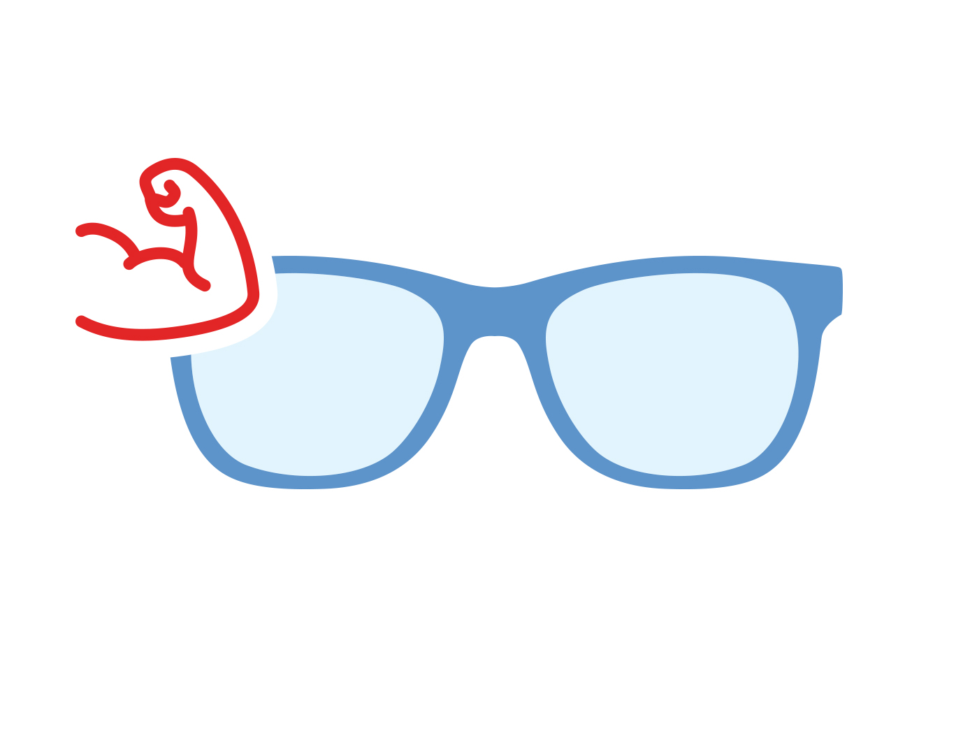 Icon of glasses with strong and durable lenses