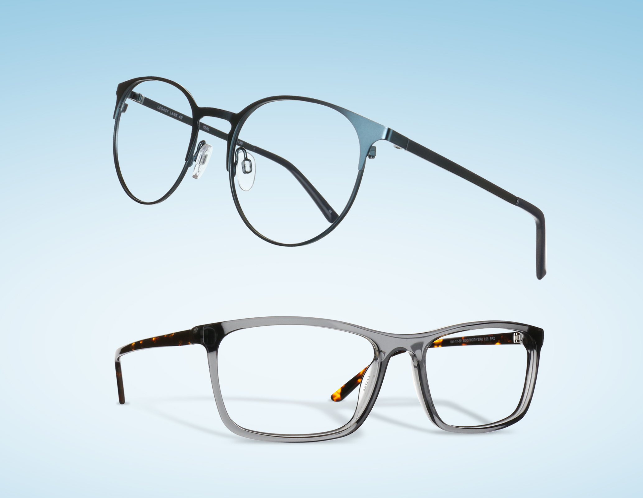 Two pairs of prescription eyeglasses