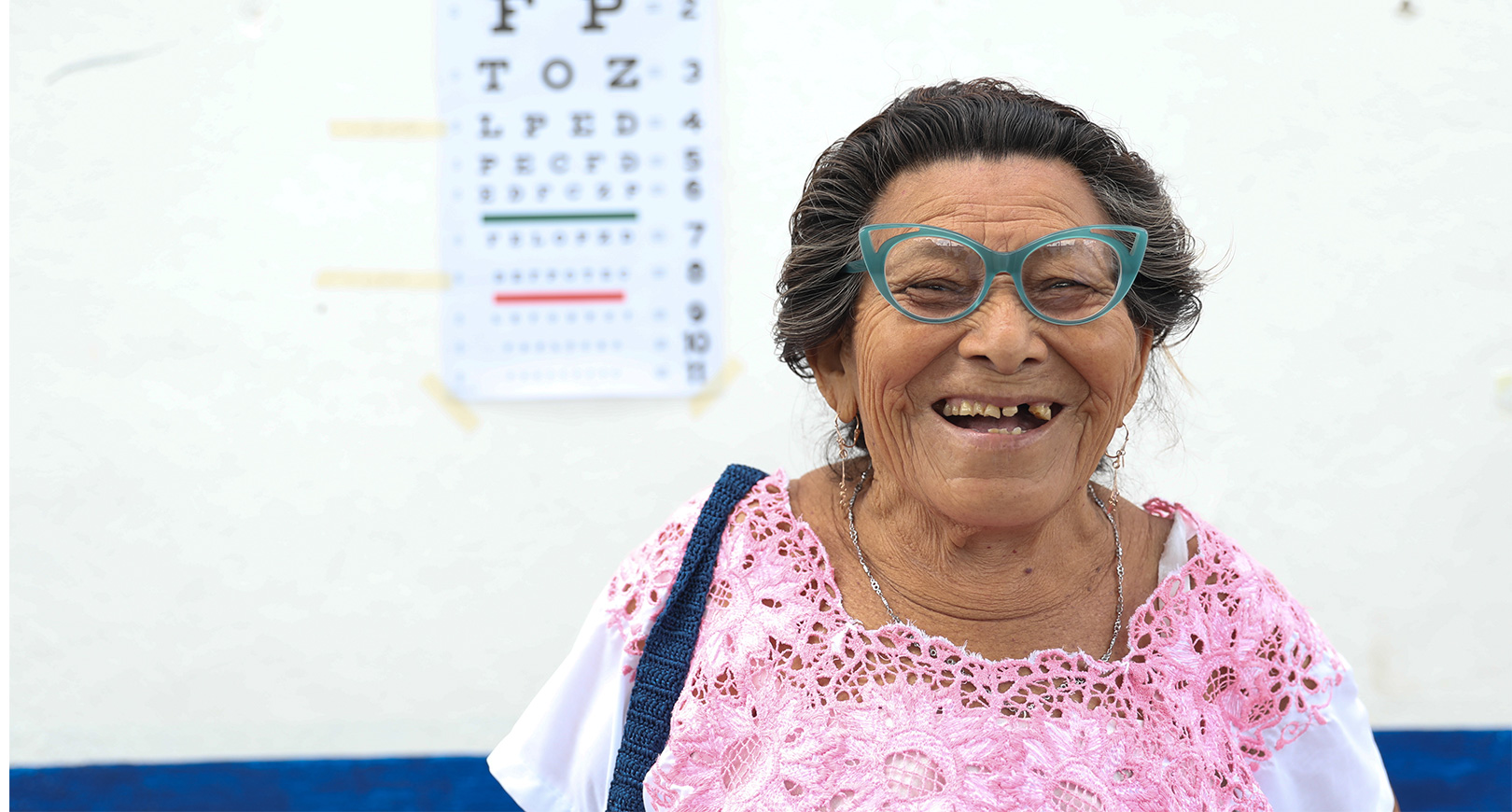Old woman wearing glasses