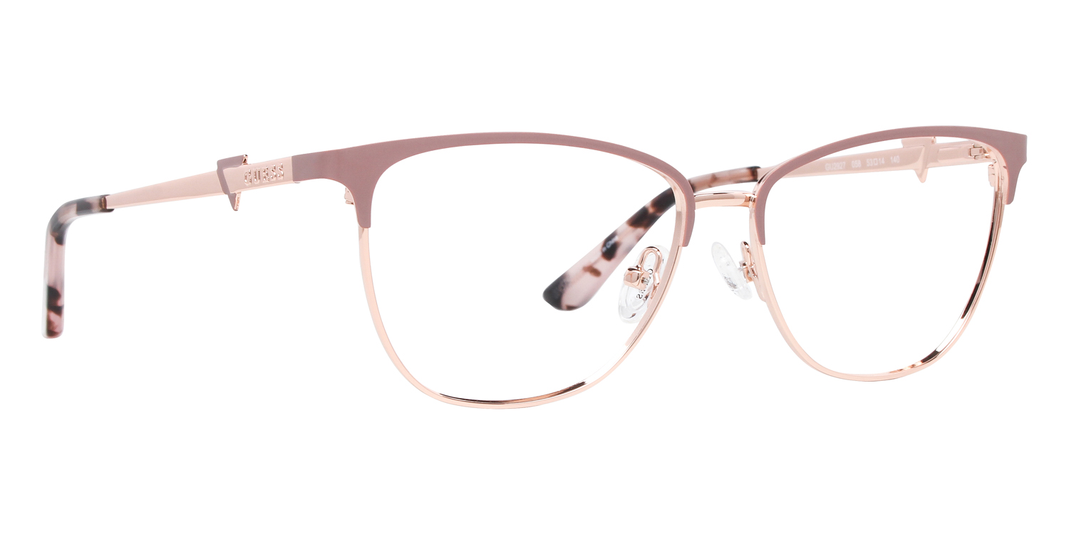 GUESS EYEGLASSES FRAMES ONLY BRN 47-20 140 gold round full rim Guess GU2792 eyeglasses for women in Shiny Gold main image 2