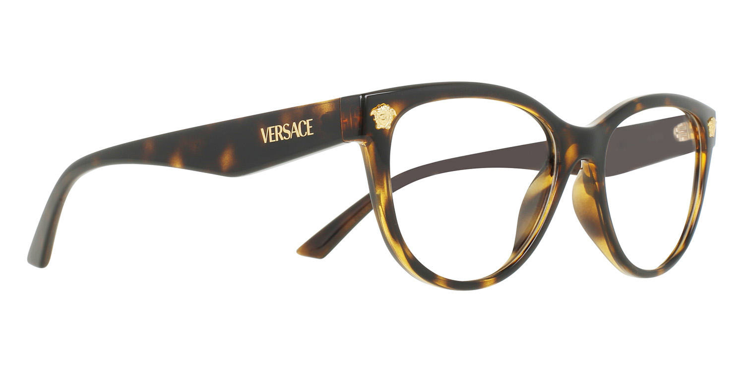 Versace VE3365U 108 Cat Eye Eyeglasses – Havana 52mm Versace VE3265 Eyeglass Frames 108-52 - Dark Havana VE3265  main image 4